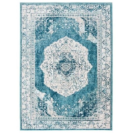 Safavieh 8 x 10 ft. Crystal Rectangle Power-Loomed Rug Beige & Dark Teal CRS519B-8